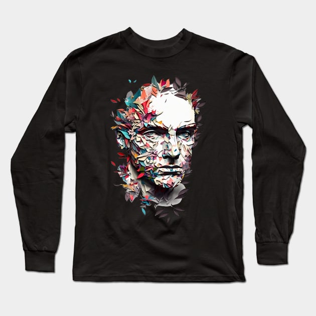 Man Made of Flowers Long Sleeve T-Shirt by AI INKER